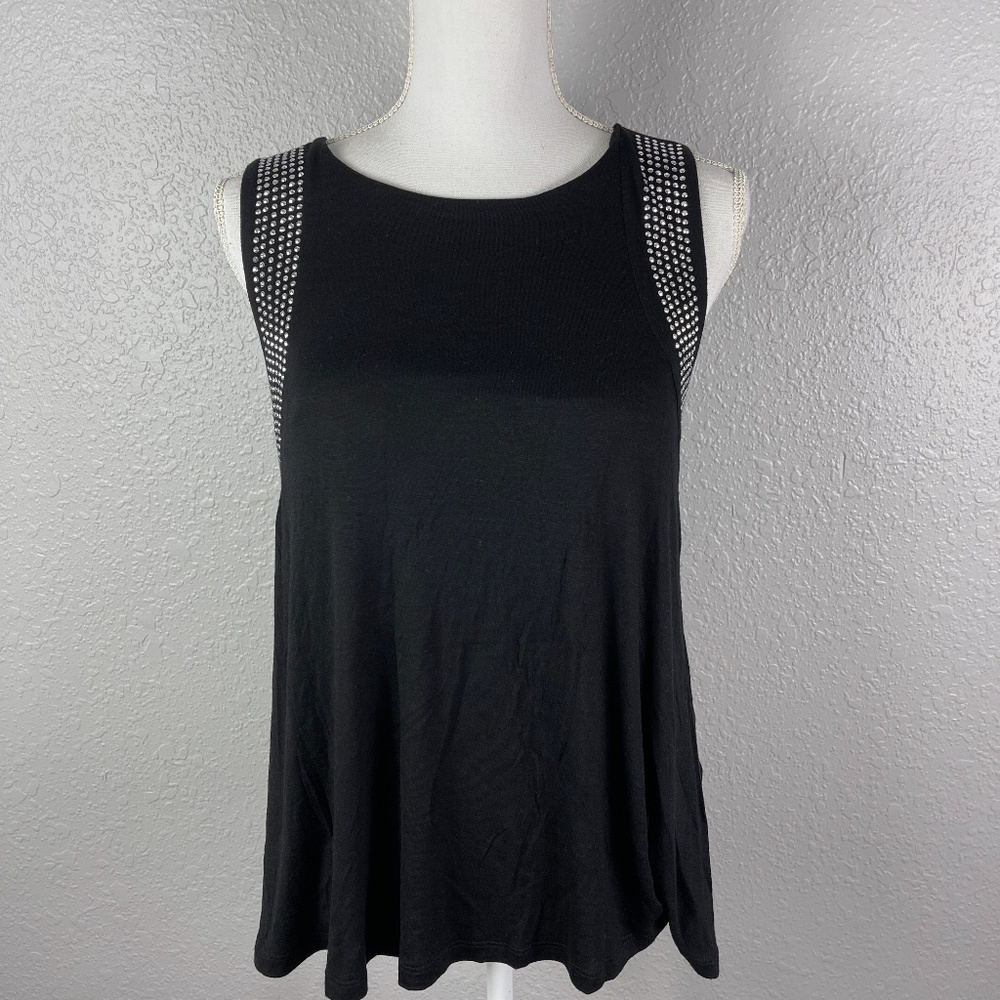 H.I.P. Black tank top with decorative detail‎